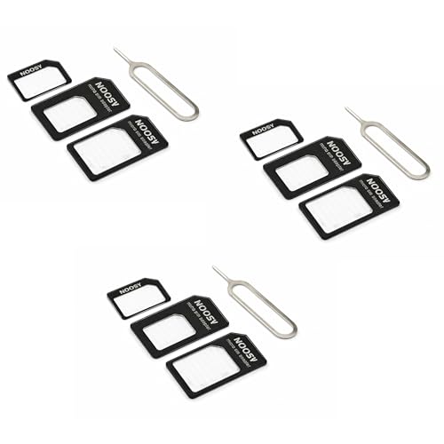 PARENCE. Lot de 3 Ensembles d’adaptateurs de Carte SIM – 4 éléments par kit – Adaptateurs Nano SIM, Micro SIM et extracteur – Compatible Tous...