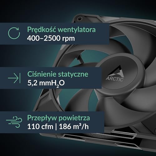 ARCTIC P14 Pro PST - Powerful Premium Fan, 140 mm PWM Fan with Y-Cable Splitter, 400-2500 RPM, 0 RPM <5% PWM, Fluid Dynamic Bearing, 4-Pin - Black