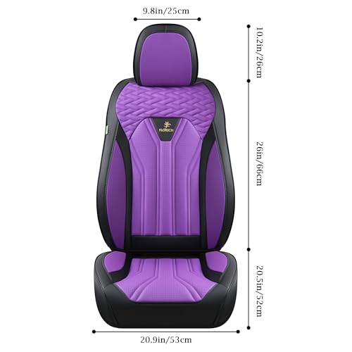 Image of FLORICH Automotive Seat Covers, Seat Covers Full Set, Car Seat Protectors 5 Seats, Purple & Black Automotive Seat Covers Fit for Most Cars Trucks