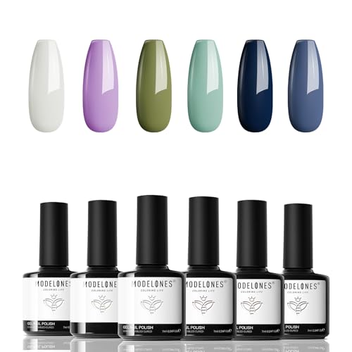 Image of modelones Neon Gel Nail Polish Set, 6 Colors Neon Hot Pink Nail Gel Kit Soak Off Nail Art Gift