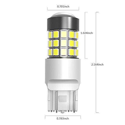 Alla Lighting Upgraded T20 7440 7443 Strobe Led Brake Stop Or Back-Up Reverse Lights Bulbs, 6000K Xenon White, 7441 W21W 7440Ll 7443Ll Flashing Lamps Replacement #TOP7
