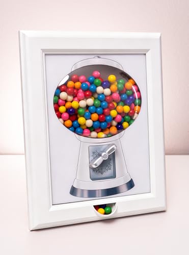 Eye Candy Frame, Dispensador de caramelos, máquina de chicles en un marco, para dulces, frutos secos, golosinas para perros y gatos, colgar en la pared, soporte en la mesa, regalo de cumpleaños y