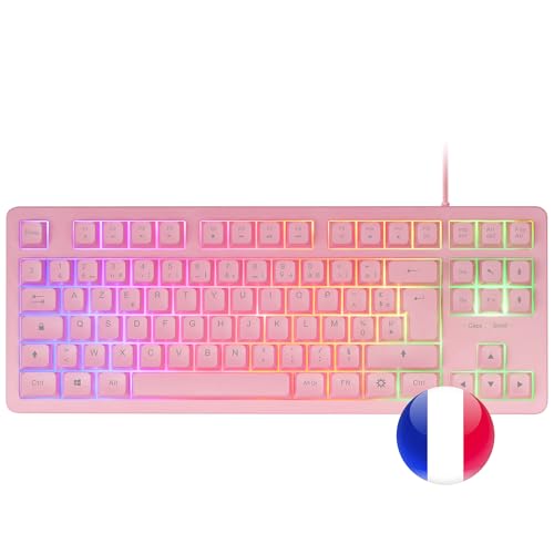 Mars Gaming MCP-RGB3, Lingua francese, Pack RGB Tastiera Fixed, Mouse Flow 3200 dpi, Cuffie Over-Ear, Tappetino XXL, Rosa