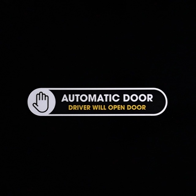 "Automatic Door" Vinyl Stickers (2-Pack) - For Ride Share (Lyft), Yellow, 4" X 2.5" - View #4