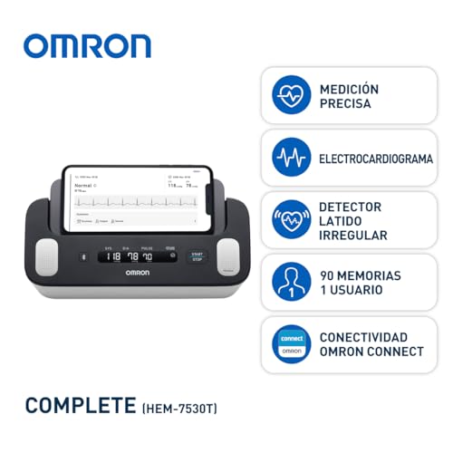 Image of Omron Complete ECG Machine + BP Monitor Built in Bluetooth Technology; AFib, Tachycardia, Bradycardia & Hypertension Monitoring