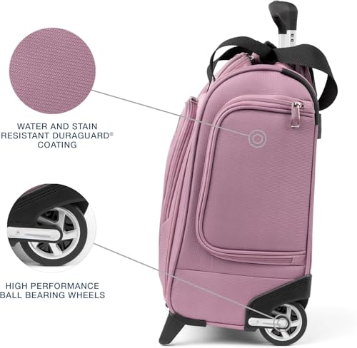 Image of Travelpro Luggage Maxlite 5 Softside Lightweight Rolling Underseat Compact Carry on Upright 2 Wheel Bag, 15-Inch - Orchid Pink Purple