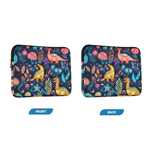 Funda portátil de 13-14 pulgadas con diseño de dinosaurios coloridos miniatura 2