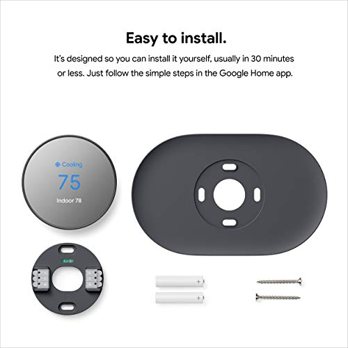 Google Nest Thermostat - Smart Thermostat For Home - Programmable Wifi Thermostat & Trim Kit - Made For The Nest Thermostat - Programmable Wifi Thermostat Accessory - Charcoal #TOP7