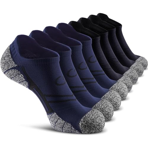 Image of CWVLC No Show Sports Compression Socks for Men Women with Cushion (4 /8 Pairs)