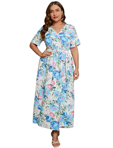Robe d'ete pour femme grande taille imprime floral pour célébrer la liberte