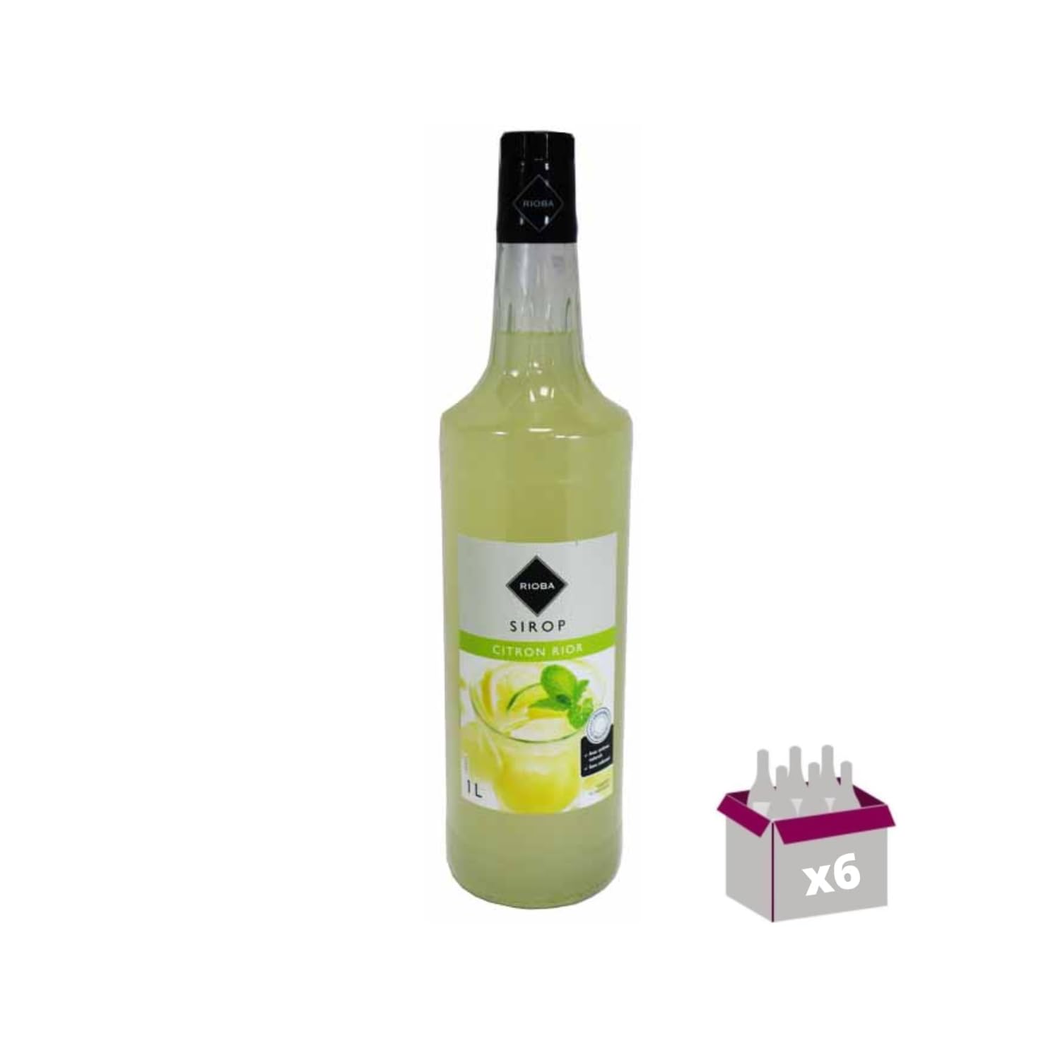 Lot de 6 Sirops Rioba - Citron Rior - 6x1L