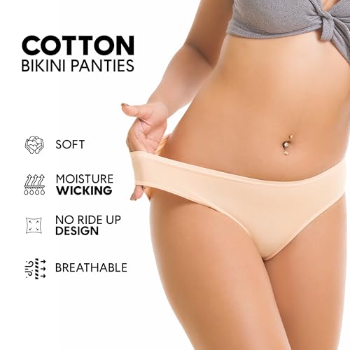Image of Women's Cotton Bikini Panties Underwear for Women Comfort 3 Pack | Cotton Panties, No Show, Breathbale, Comfort Fit, Multipack