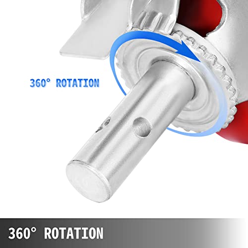 Image of VEVOR Scaffolding Wheels Set, Heavy Duty 4-Pack 8 inch Scaffolding Casters, with 4400 Lbs Per Set and Locking Stem Casters with Brake, Polyurethane Replacement for Scaffold, Shelves, Workbench