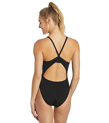 Sporti Hydrolast Solid Thin Strap One Piece Swimsuit - Black - 36 #TOP3
