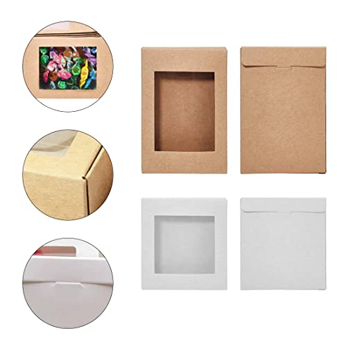 Lot de 6 Boîtes Cadeau de Noël en Papier Kraft avec Fenêtre,Sac Cadeau Noël pour emballage cadeau, bonbons, chocolats, biscuits, aliments pour Décoration de Noël - Image 4