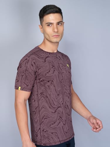 Image of TECHNOSPORT Men Polyester Regular Fit Half Sleeve Jacquard T-Shirt with Double Cool, Quick Dry & Anti Microbial for Sports, Running & Casual Use