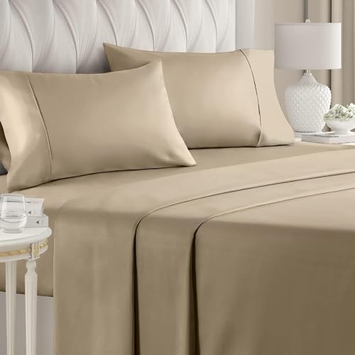Full Size Bed Sheet Set - 60% Polyester, 40% Rayon Derived from Bamboo Full White