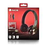 NGS MSX11 Pro zestaw słuchawkowy stereo, regulowany mikrofon, złącze jack 3,5 mm i adapter Dual Jack, 20 Hz
