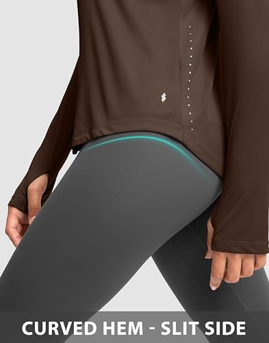 Image of Soothfeel Lightweight Long Sleeve Workout Tops for Women Gym Running Shirts
