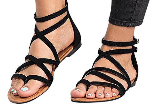 Fainosmny sandálias femininas sem salto com zíper sandálias femininas de verão chinelos fashion chin