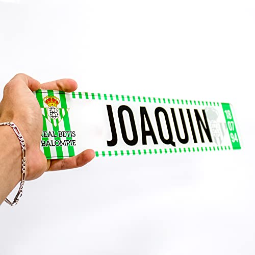 Visual Stocks Betis - Matricula Metacrilato Personalizada Equipo de Futbol Betis - Matricula con Nombre - 38cm x 8cm - Placa Impresion Directa - Nombres Decorativos Personalizados