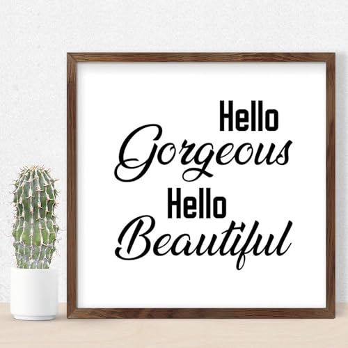 Plaque en bois Hello Gorgeous citations positives bien-être