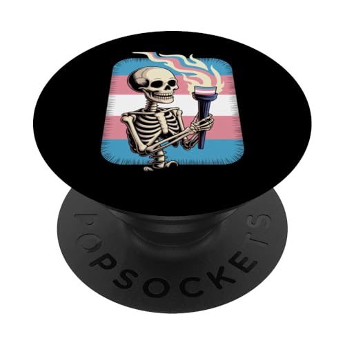 Skeleton Transgender Pride Torch LGBTQ Equality Donne Uomini PopSockets PopGrip Adesivo