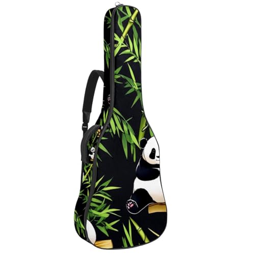 Sac guitare acoustique 40-42 pouces étanche avec motif panda mignon et grand compartiment