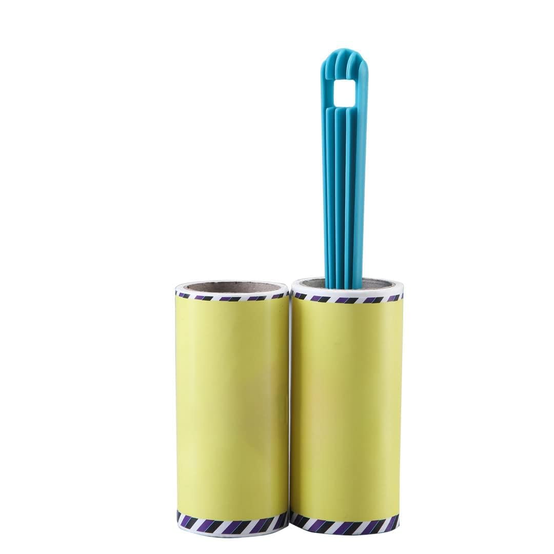 Kuber Industries Lint Remover | Super Sticky Lint Roller | Easy | Lint Roller for Clothes | Lint Roller for Pet Hair | 60 Sheets (1 Roller + 1 Replacement Roll)