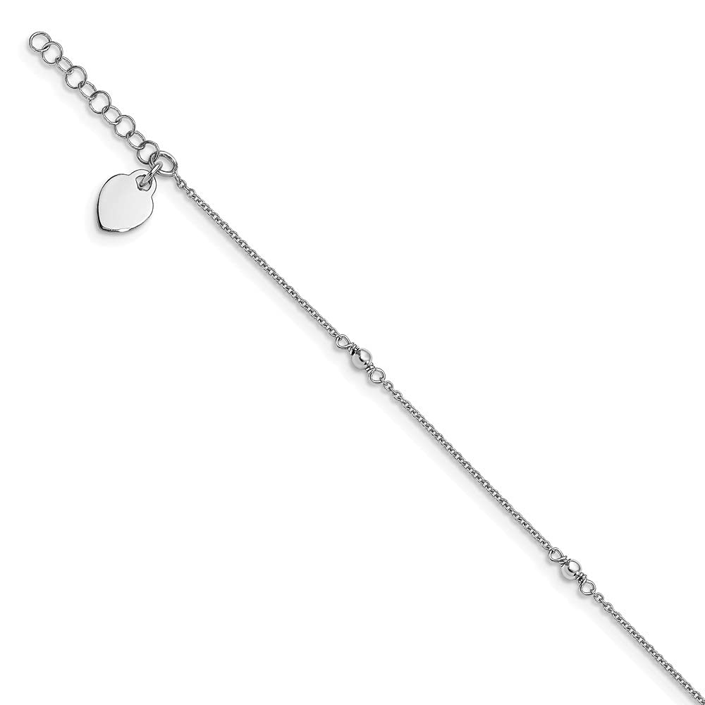 Diamond2Deal Sterling Silver Adjustable Anklet for Women