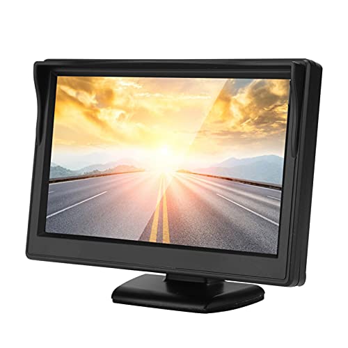 Pantalla TFT LCD de Alta Definición de 5 Pulgadas con Marcha Atrás, Pantalla de Monitor Impermeable para Cámara de Respaldo de Automóvil, Fácil de Instalar