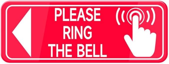 WWV Please Ring The Bell With Left Arrow And Graphic Self-Adhesive Acrylic Signs For Business Door And Wall 10 X 3 Inches Red