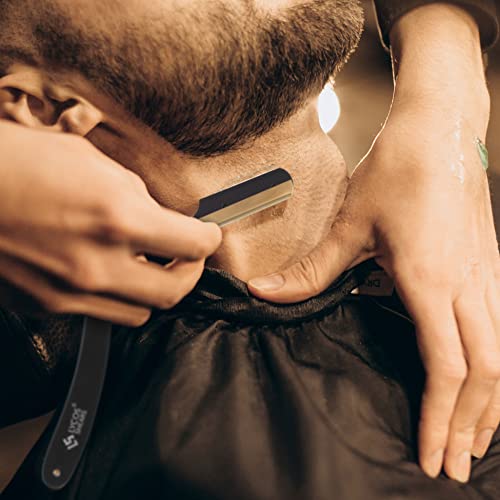 Foto von LYCOS SHEARS Gold Rasiermesser Set mit 100 Rasierklingen - Professionelle Friseur Rasierer 100% Super Edelstahl