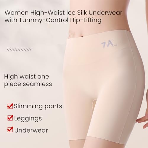 Choosemuc Underwear, Women High-Waist Ice Silk Underwear with Tummy-Control Hip-Lifting, Stretch No Show Breathable3