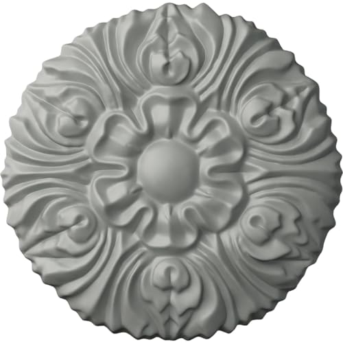 Ekena Millwork ROS03X03FL Floral Round Rosette, 3 7/8