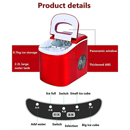Fabricadora de Hielo Automática y Autolimpiante Portátil para Uso Doméstico, Pequeña Máquina Redonda para Hacer Hielo (12 kg/24 h), Ideal para Familia, Bar y Cafetería miniatura 6