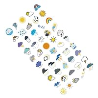 JOINPAYA 50pcs Weather Symbol Stickers Adhesive Decorative Decals for Laptops Bikes Water Bottles Skateboards Weather-Themed Labels for Journaling and Fridge Decoration