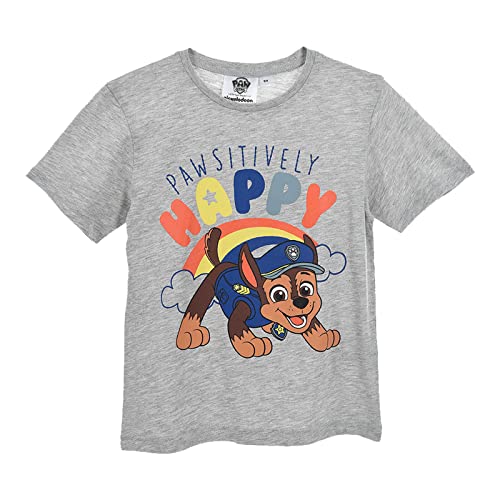French Market T-Shirt Coton Garçon La Pat' Patrouille (6 Ans, Pawsitively Happy Gris) Cover