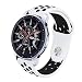 Compatible Samsung Gear S3 Frontier/Classic Bands,Moto 360 2nd Gen 46mm Watch Band,22mm Silicone Breathable Replacement Strap for Galaxy Watch 46mm Band Gear S3 Frontier Smart Watch(White-Black)