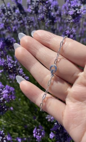 Image of Polar Light Signature Canadian Diamond Charm Bracelet in .925 Sterling Silver - Choice of Rolo or Paperclip Style Chain