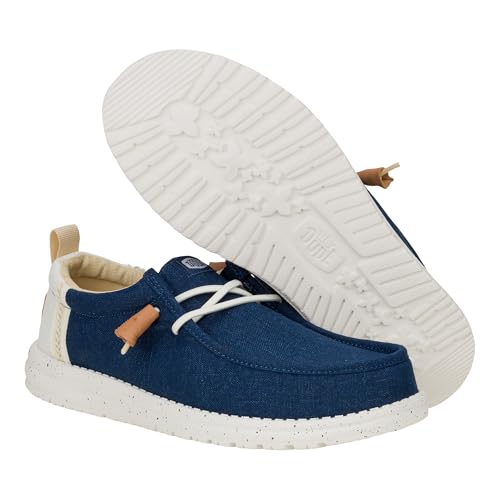 Image of HEYDUDE Men's Wally Craft Linen Slip-On Loafers | Lightweight Comfortable Shoes | Travel Ready Casual Walking Sneakers