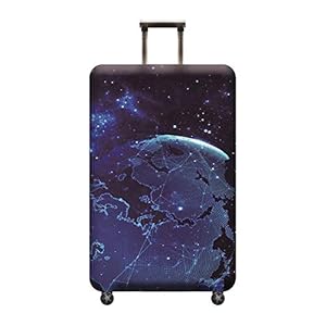 Elastisch kofferbeschermhoesje Universum Galaxie Aarde kofferhoes kofferbescherming bagage Luggage Cover met ritssluiting