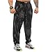 Men's Loose fit Sweatpants with Pockets, Baggy Design 100% Cotton, Thin, Muscle Pants Black