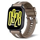 NicMool 22mm Silicone Cinturino per Xiaomi Watch S5 46mm/5/S4 Sport/2/S3/S1 Pro,Regolabile Intrecciato Nylon Complesso Silicone Braccialetto Cinturino per Xiaomi Redmi Watch 5 Active/5 Lite-Marrone