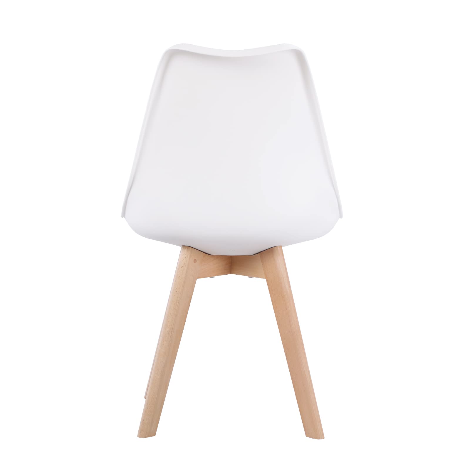 H.J WeDoo Lot de 2 chaises scandinaves, pied en bois de hêtre et assise rembourrée, style nordique - Blanc
