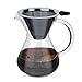 Cafetera de Goteo Manual 400ml, Vidrio Carafe Borosilicato, Cafetera de Vidrio de Pour Over Coffee Maker con Filtro de acero Inoxidable para Hacer Café de Goteo