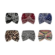 Printed Cross Yoga Headband Wide Boho Headbands,Wont Slip,Perfect for Yoga, Travel, Or Everyday Vibes 6