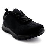 Get Fit Mens Lightweight Gym Fitness Athletic Comfort Cushioned Trainers - Black/Memory Foam - 11