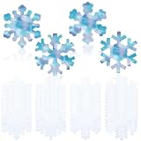 Motipuns 80 Pcs Winter Snowflake Color Diffusing Paper 6'' Winter Color Diffusing Tissue Paper Watercolor Coloring Craft for Women Men Fall Xmas Home Art Project Writing DIY Greeting Card Party Favor