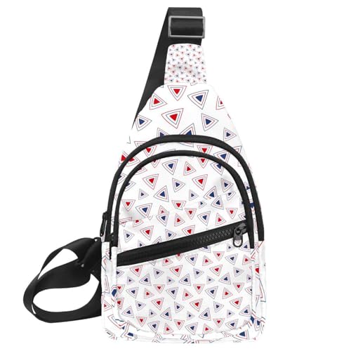 Mochila de hombro tipo mensajero con patrón geométrico, bolsa de pecho triangular impermeable